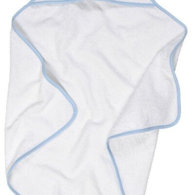 Asciugamano in spugna con cappuccio elefante -bianco/blu 100x100