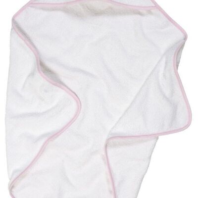Asciugamano in spugna con cappuccio elefante -bianco/rosa 100x100