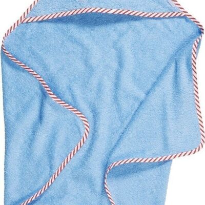 Terry cloth hooded towel construction site -blue 100x100