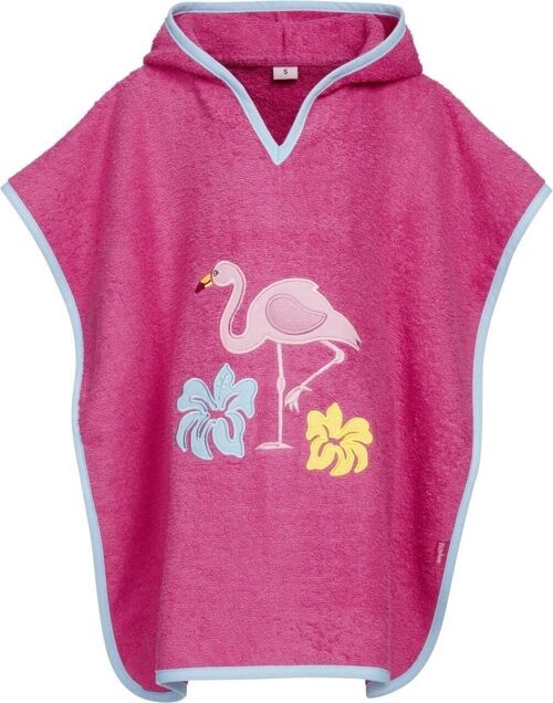 Frottee-Poncho Flamingo -pink L