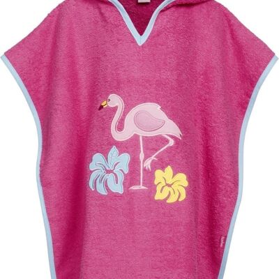 Terry cloth poncho flamingo -pink S