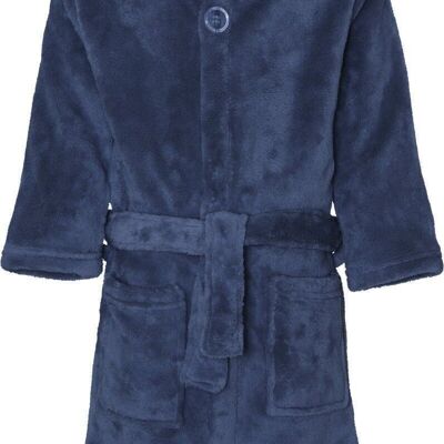 Fleece bathrobe uni -navy