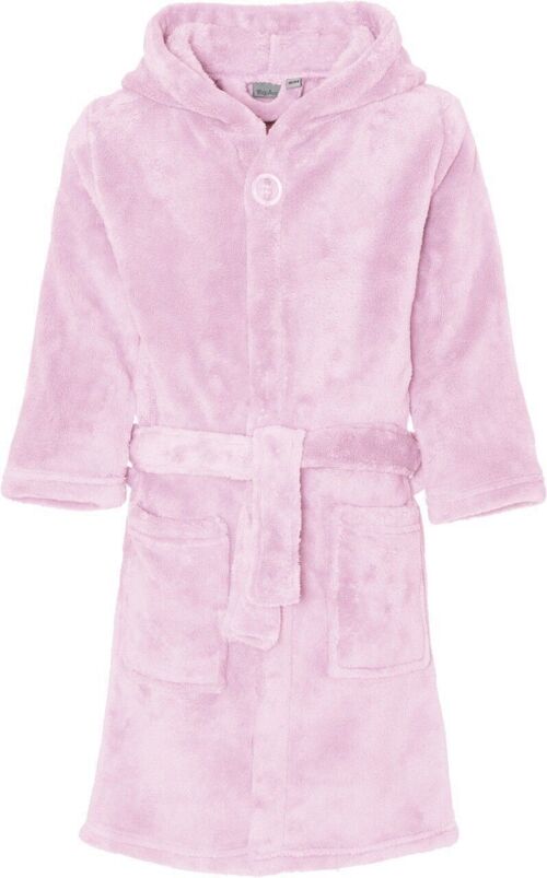 Fleece-Bademantel uni -rosa