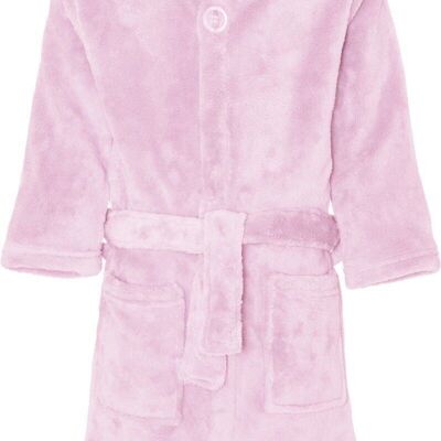 Fleece-Bademantel uni -rosa