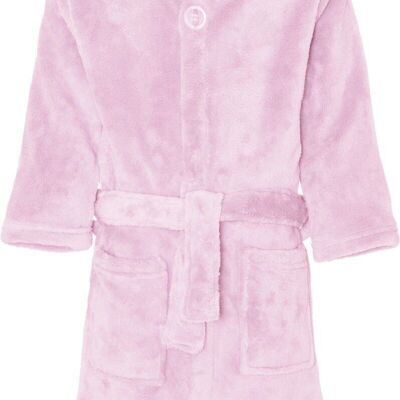 Fleece bathrobe uni-pink