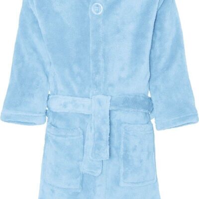 Fleece bathrobe uni -blue