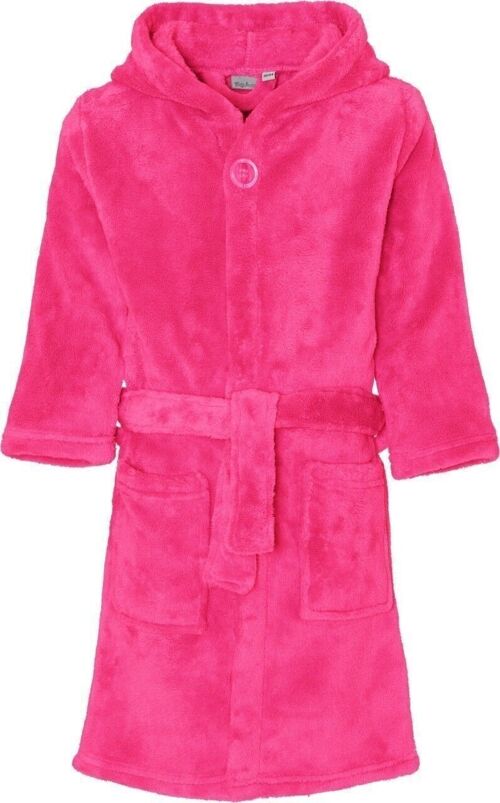 Fleece-Bademantel uni -pink