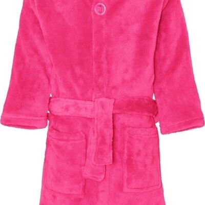 Fleece-Bademantel uni -pink