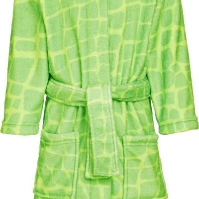 Fleece bathrobe Dino - green