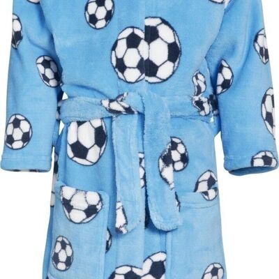 Fleece bathrobe football -blue