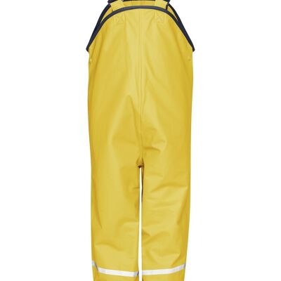 Rain dungarees with textile lining - yellow