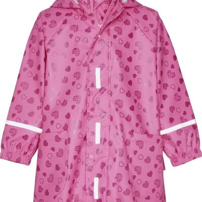 Imperméable petits coeurs allover -rose