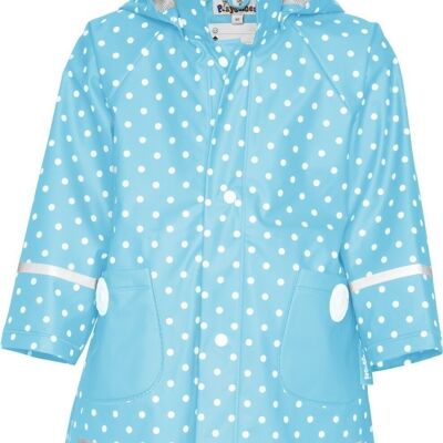 Rain coat dots -turquoise