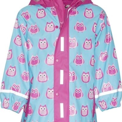 Rain coat owls -turquoise