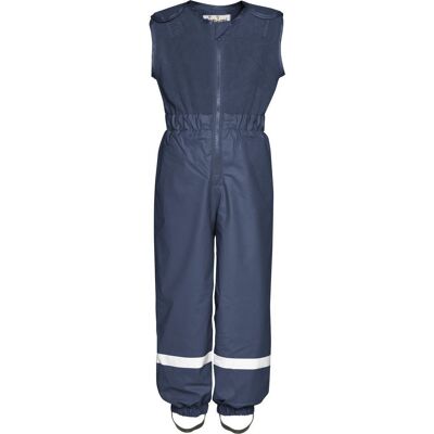 Rain trousers with fleece bib -navy