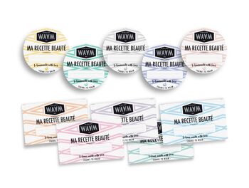 WAAM Cosmetics – Lot de 10 etiquettes "Ma Recette"