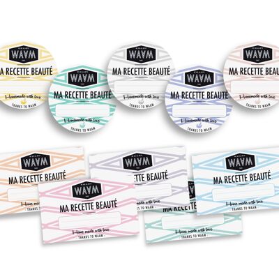 WAAM Cosmetics – Lot de 10 etiquettes "Ma Recette"