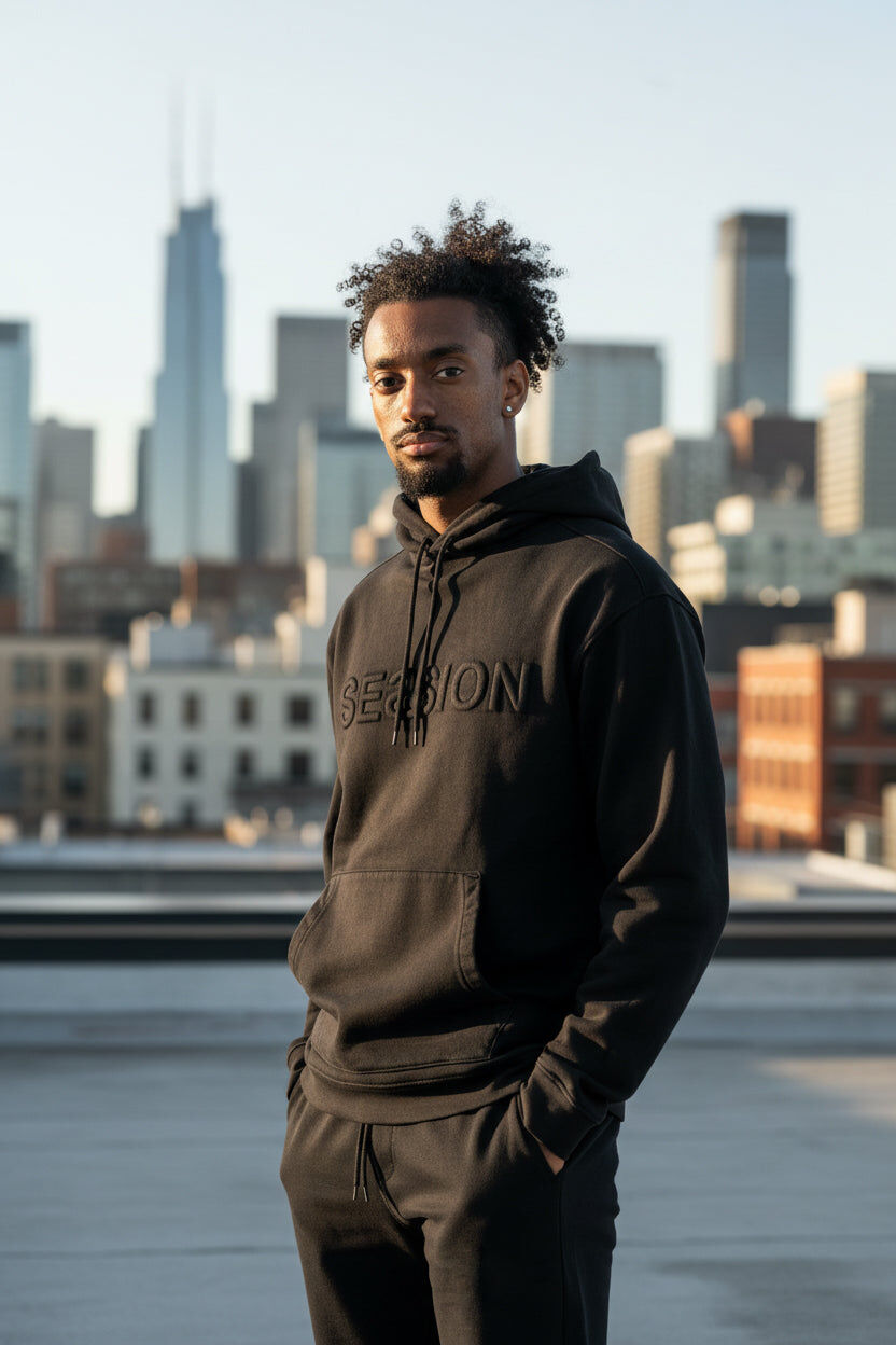 Oversized sweatshirt with embossed logo