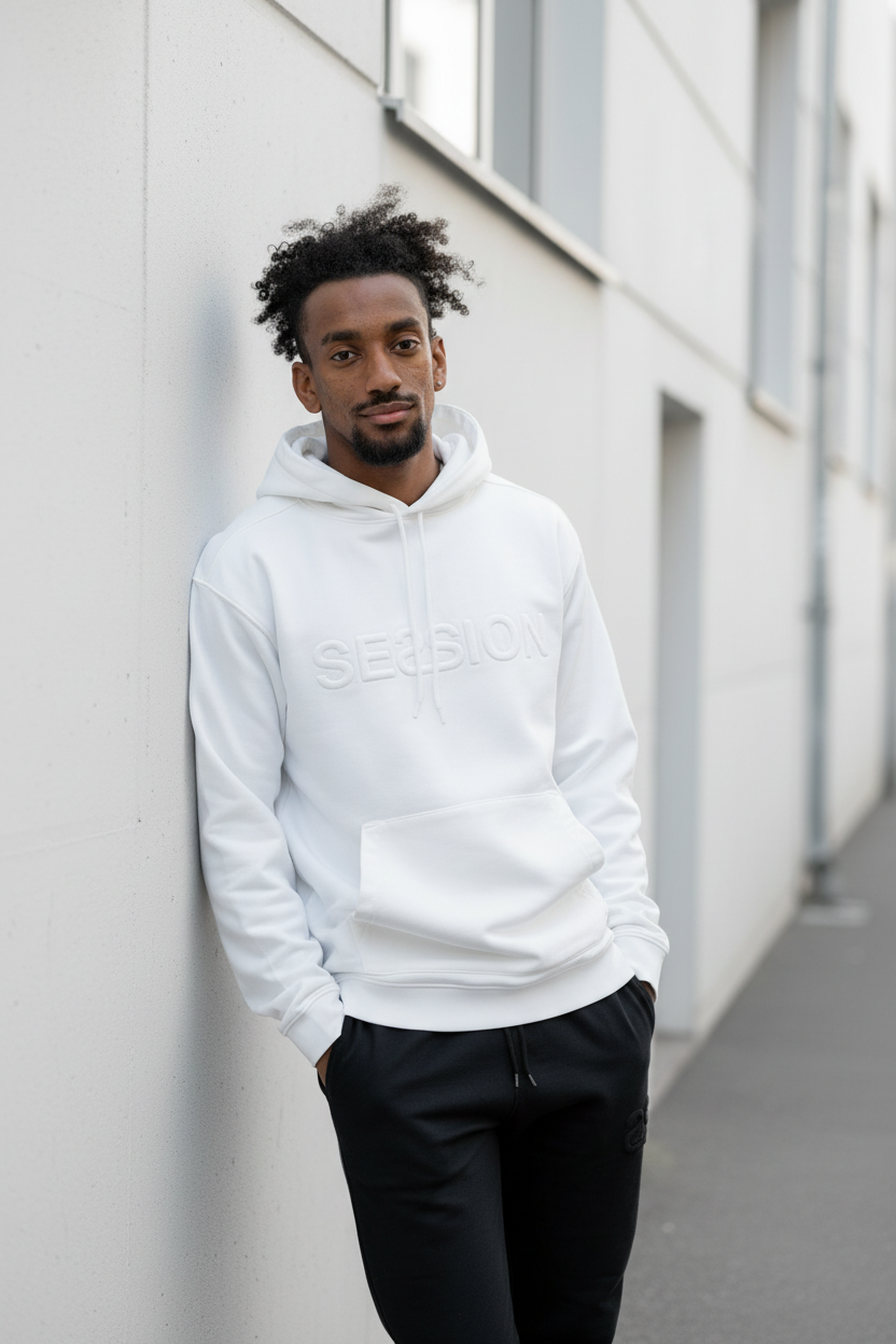 Oversized sweatshirt with embossed logo