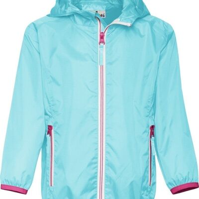 Rain jacket foldable -turquoise