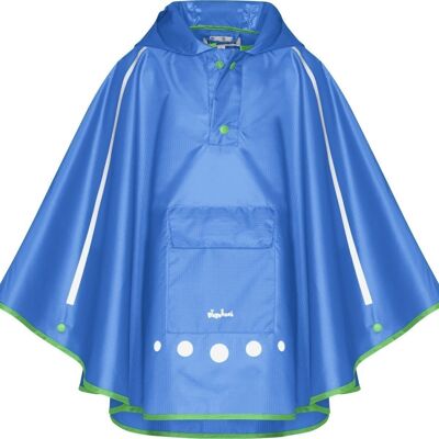 Foldable rain poncho - blue
