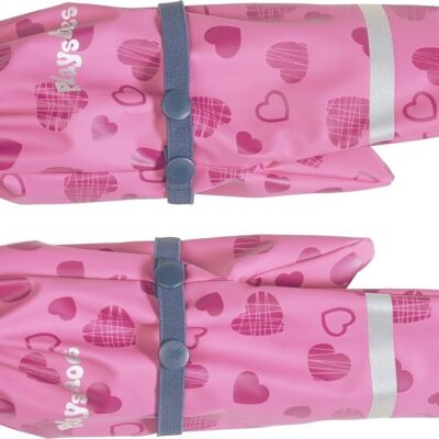 Mud gloves with fleece lining hearts -pink