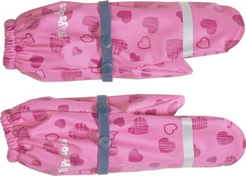 Gants boue avec doublure polaire coeurs -rose 1