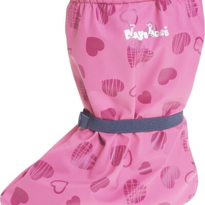 Rainboots with fleece lining hearts -pink