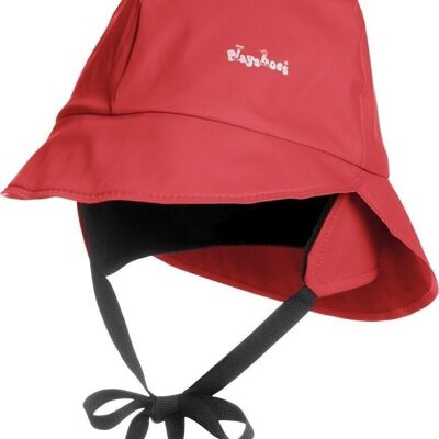 Rain hat, fleece lining -red