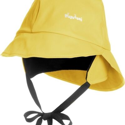 Rain hat, fleece lining - yellow