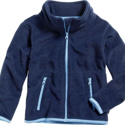 Fleece jacket in contrasting color - marine