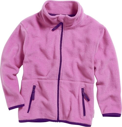 Fleece-Jacke farbig abgesetzt -pink