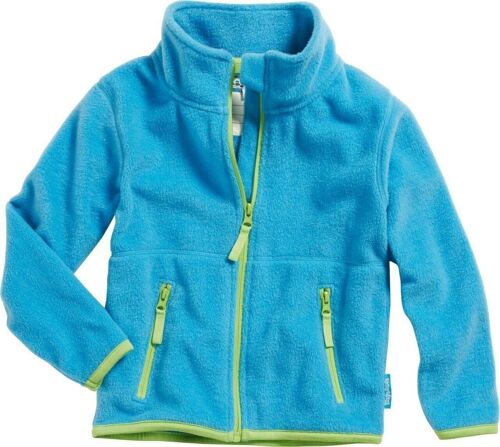 Fleece-Jacke farbig abgesetzt -aquablau