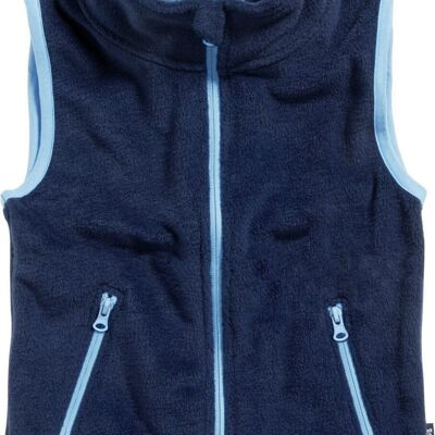 Gilet in pile in colore a contrasto - blu navy