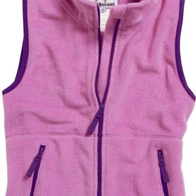 Fleece vest contrasting color -pink
