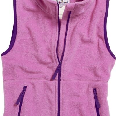 Gilet in pile colore a contrasto -rosa