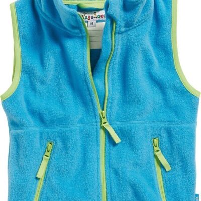 Fleece vest in contrasting color - aqua blue