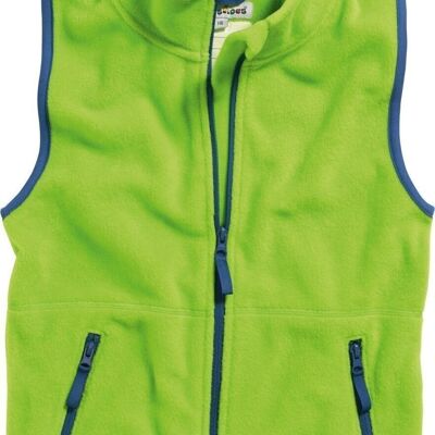 Fleece vest in contrasting color - green
