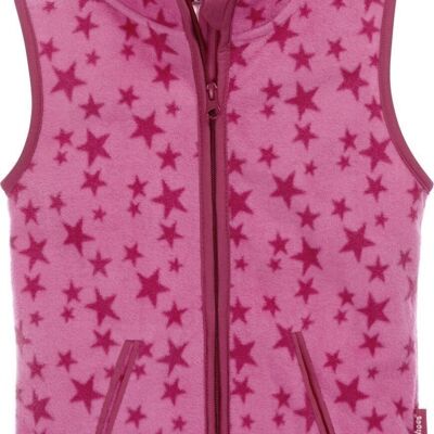 Fleece vest stars -pink