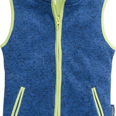 Gilet in pile lavorato a maglia - blu