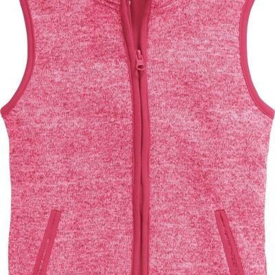 Gilet in pile lavorato a maglia - rosa