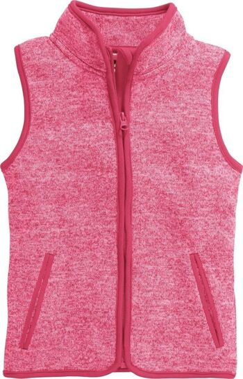 Gilet polaire tricot -rose 1