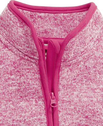Gilet polaire tricot -rose 2