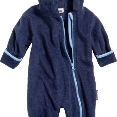 Tuta in pile in un colore a contrasto - blu navy