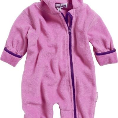 Fleece overall in contrasting color -pink