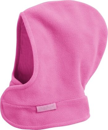 Bonnet écharpe polaire fermeture velcro -rose I 1