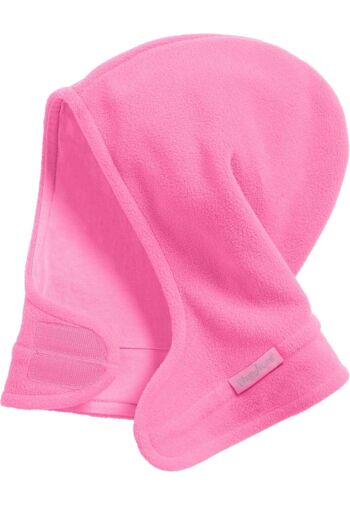 Bonnet écharpe polaire fermeture velcro -rose I 2