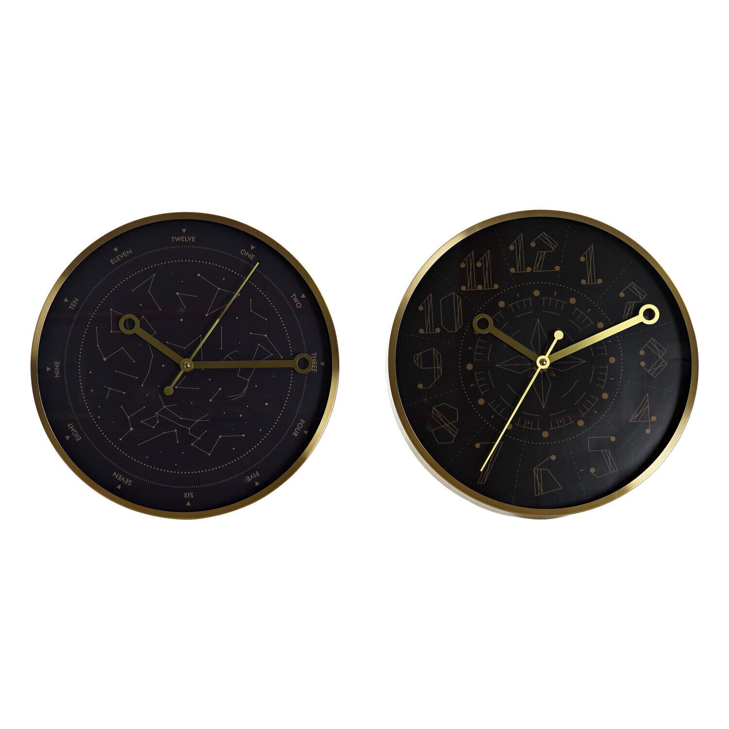 Aluminum wall clock 30x4x30 gold 2 assorted.