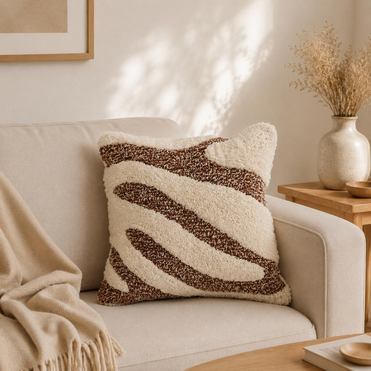 Sandrift Loop Textured Cotton Cushion with Filler 46cm