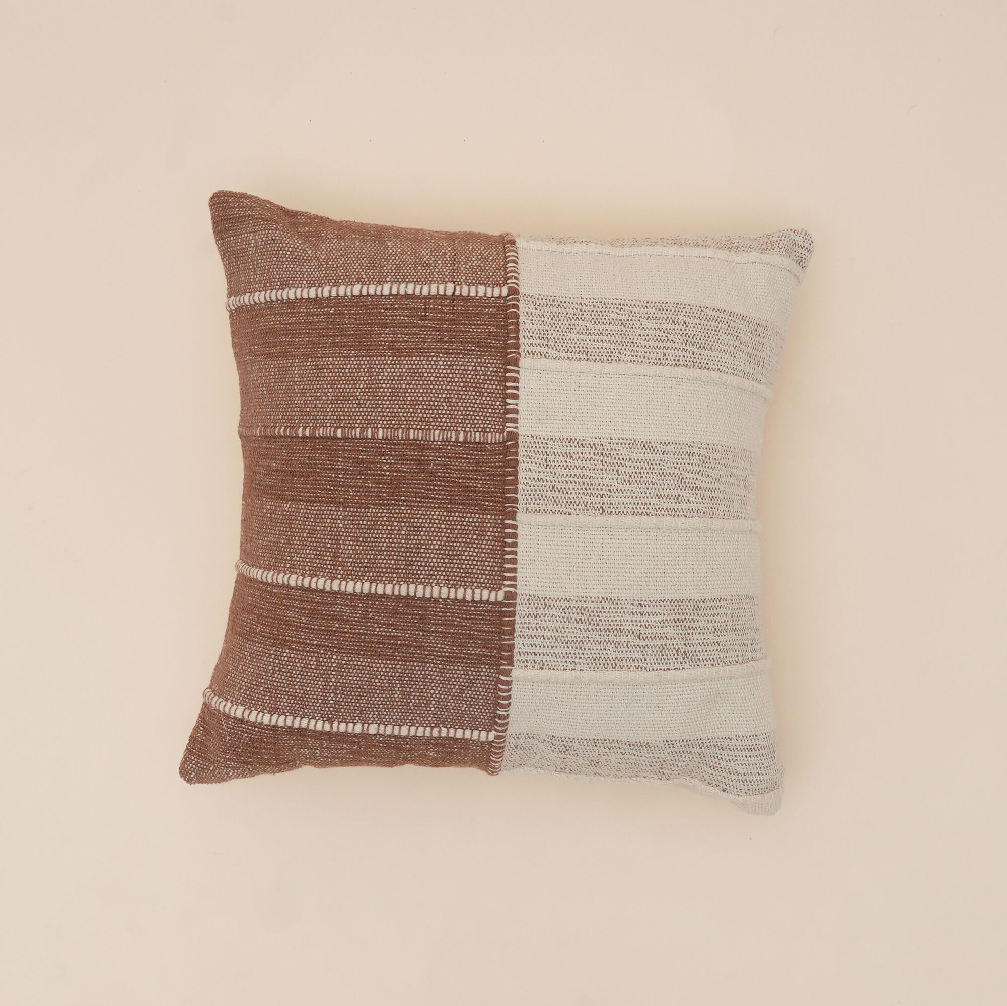 TerraSplit Woven Harmony Cushion | Slub Yarn Cotton Pillow